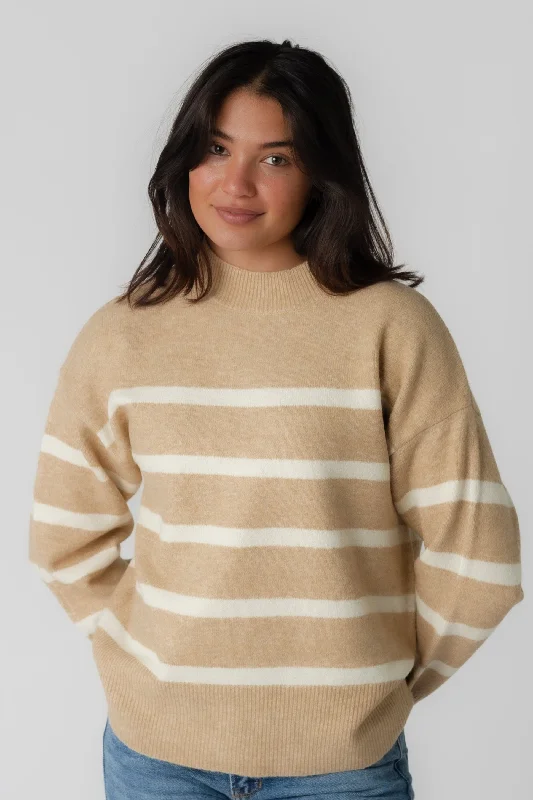Trisha Striped Sweater Traditional Women's Wool