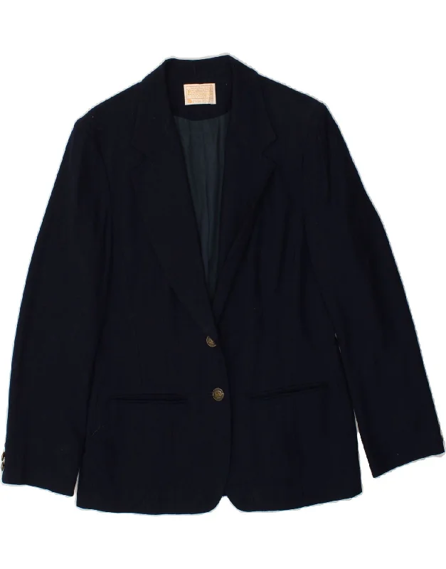 PENDLETON Womens 2 Button Blazer Jacket US 10 Large Navy Blue Wool