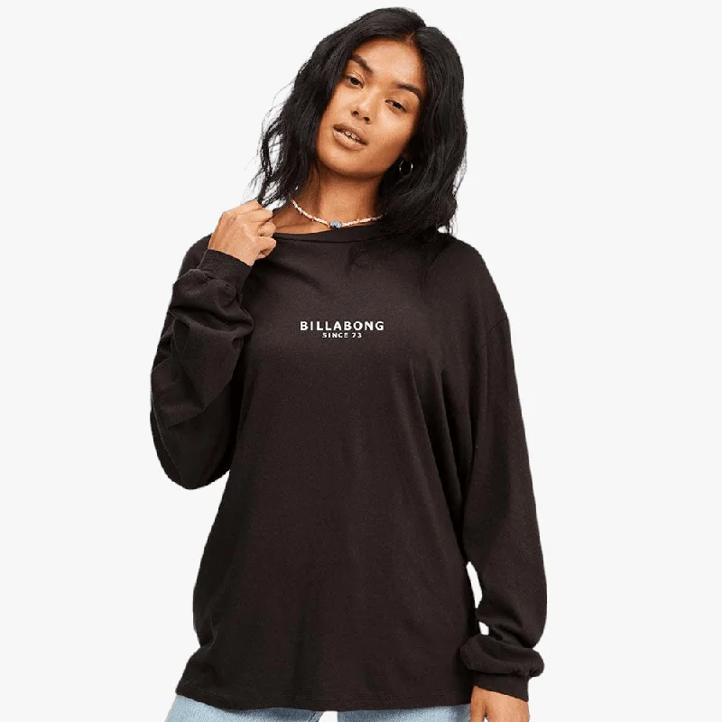 Billabong Womens Society Long Sleeve Tee Black Sands Youthful Women's Pop