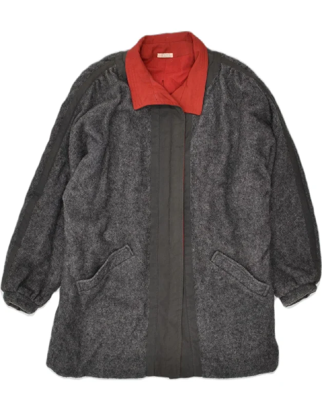 VINTAGE Womens Overcoat UK 18 XL Grey Athletic Women's 