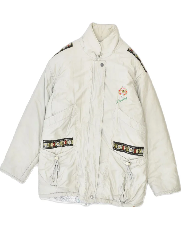 STARRING Womens Bomber Jacket UK 14 Medium Beige Polyester Dynamic Women's High - energy STARRING Womens Bomber Jacket UK 14 Medium Beige Polyester Dynamic Women's High - energy