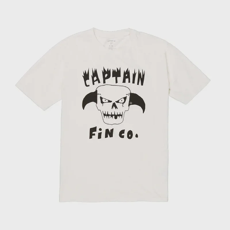 Captain Fin Men's Twin Fin Skull T-Shirt - Vintage White Classic Women's Pin - striped Captain Fin Men's Twin Fin Skull T-Shirt - Vintage White Classic Women's Pin - striped