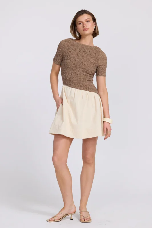 Haven Mini Dress Taupe/Cream Refined Women's Velvet