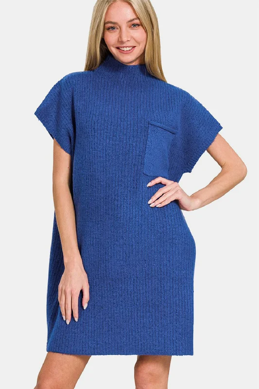 Zenana Short Sleeve Sweater Mini Dress performance