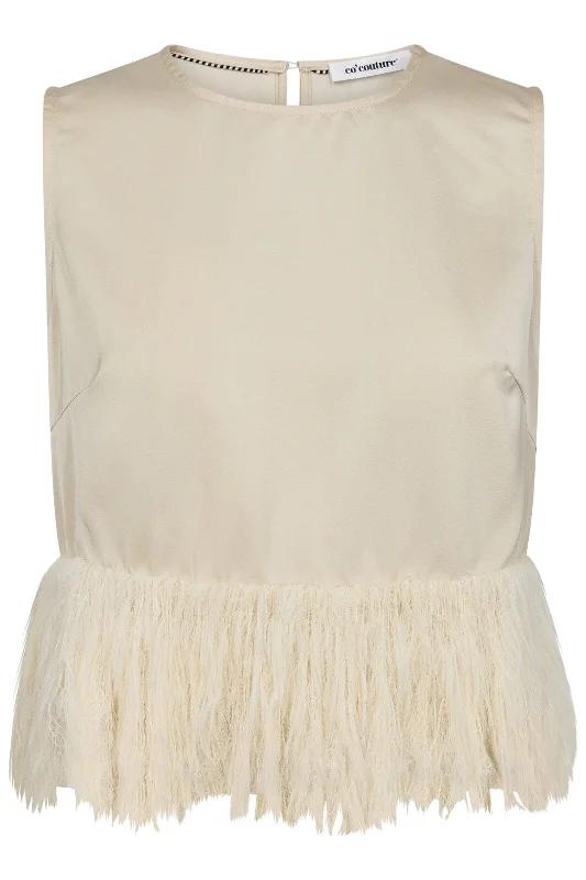 Co´couture - Adnacc Feather Top 35666 - 5 Pearl Sporty Women's Athleisure 