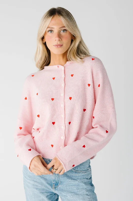 Aria Embroidered Heart Sweater Sophisticated Women's Tailored
