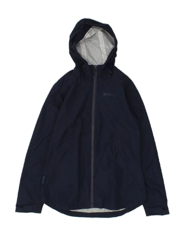 MOUNTAIN WAREHOUSE Womens Hooded Rain Jacket UK 10 Small Navy Blue