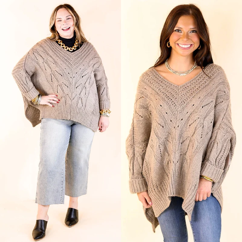 Crisp Morning Air Oversized Dolman 3/4 Sleeve Sweater in Stone Grey Stylish Women's Tropical 