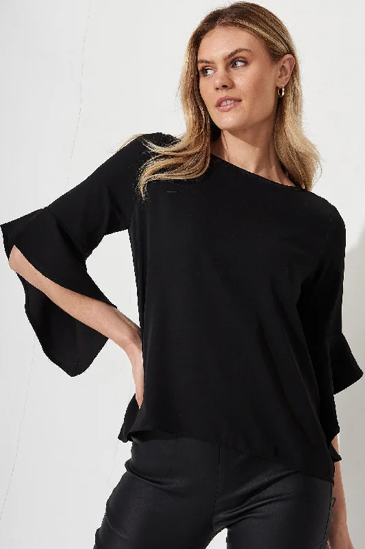 Nila Top In Black Practical Women's Quick - dry