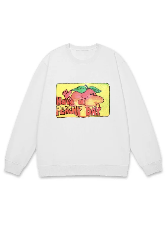 Have A Peachy Day Y2K Sweatshirt Cool Women's Distressed