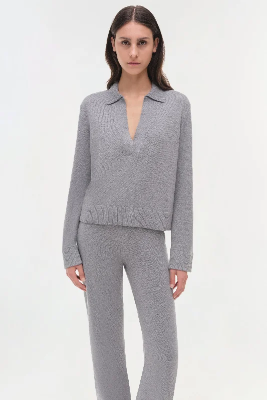 Cotton Cashmere Long Sleeve Polo Scandinavian