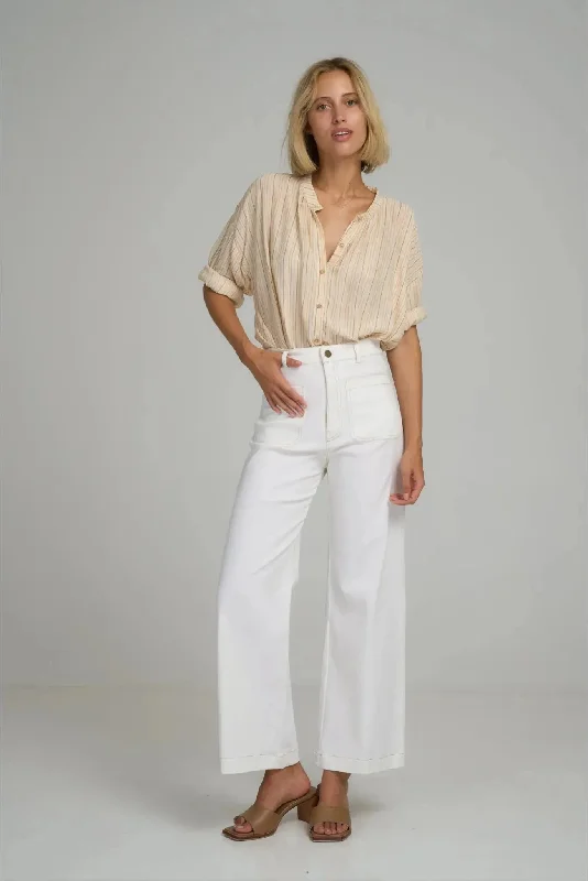 Lilya Ginger Shirt in Sand Stripe Modern Women's 
