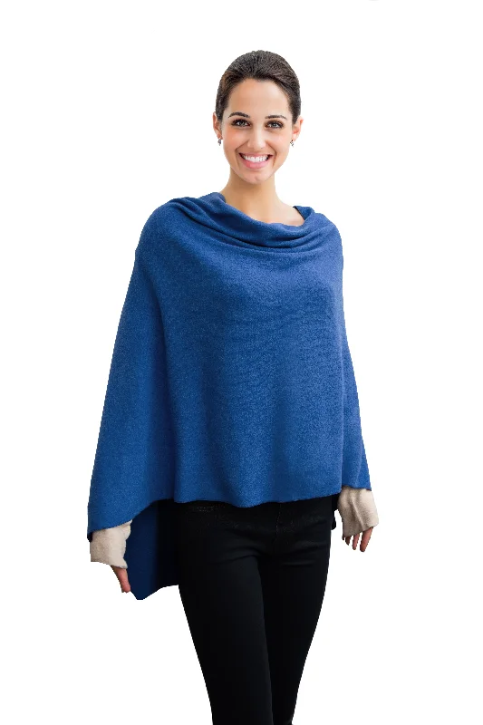 Comfort Luxe Collection Cozy Knit Poncho Traditional Women's Wool