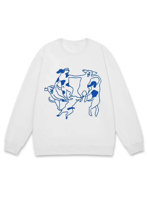 Dancing Dogs Y2K Sweatshirt Bold Women's Animal Print