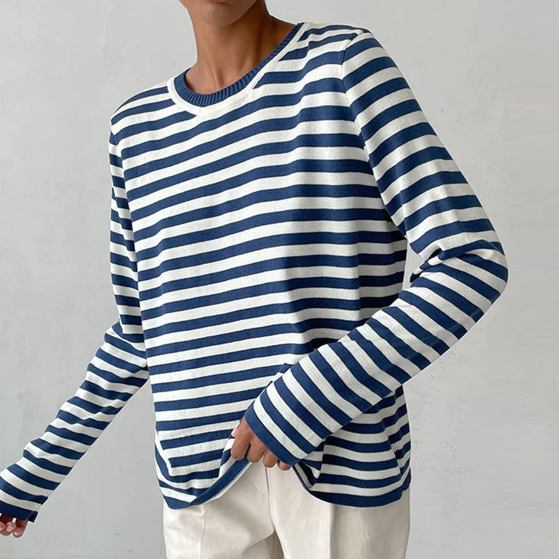 DENISE | STRIPED LONG-SLEEVE SHIRT Minimalist Women's Casual