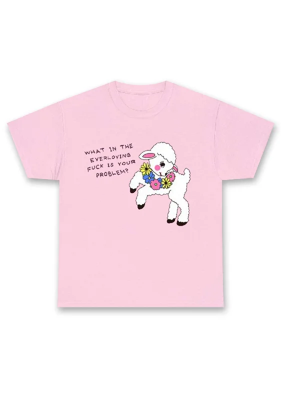 What Is Your Problem Little Sheep Chunky Shirt Traditional Women's 