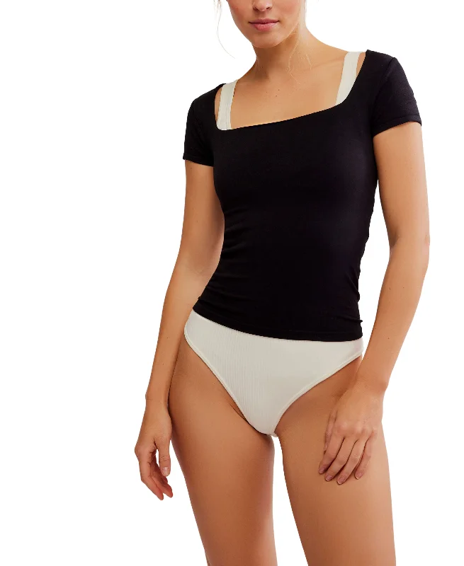 Clean Lines Baby Tee in Black Edgy Women's Punk