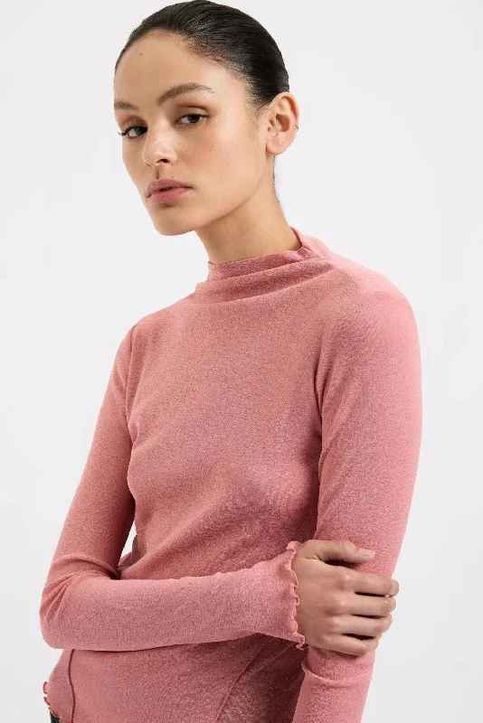 Nude Lucy Alton Mesh LS Top Streetwear Style for 