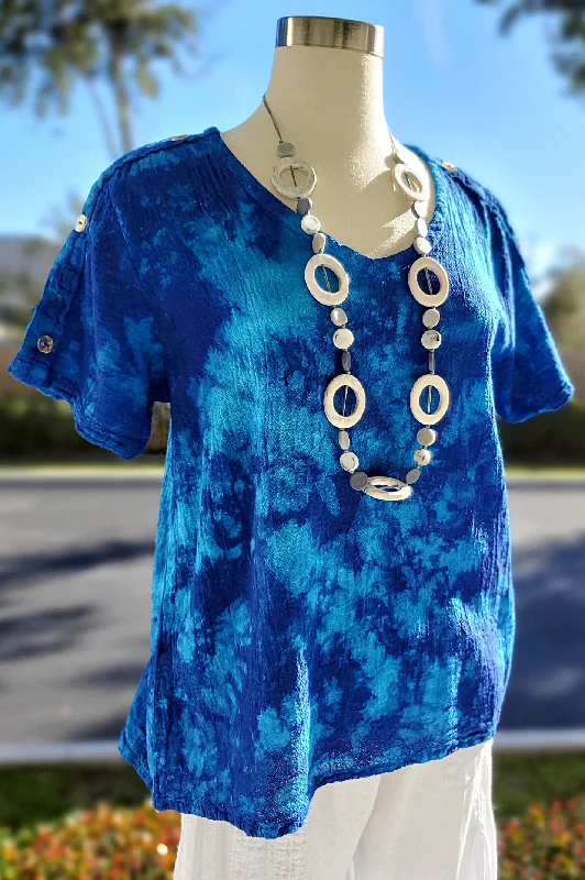 NEW Shirley Top 100% Cotton Gauze Sleek Women's Metallic