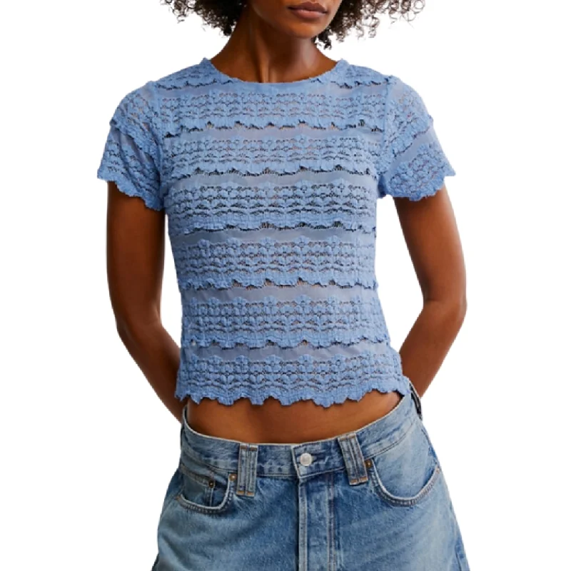 Allure Blue Angelina Lace Tee French