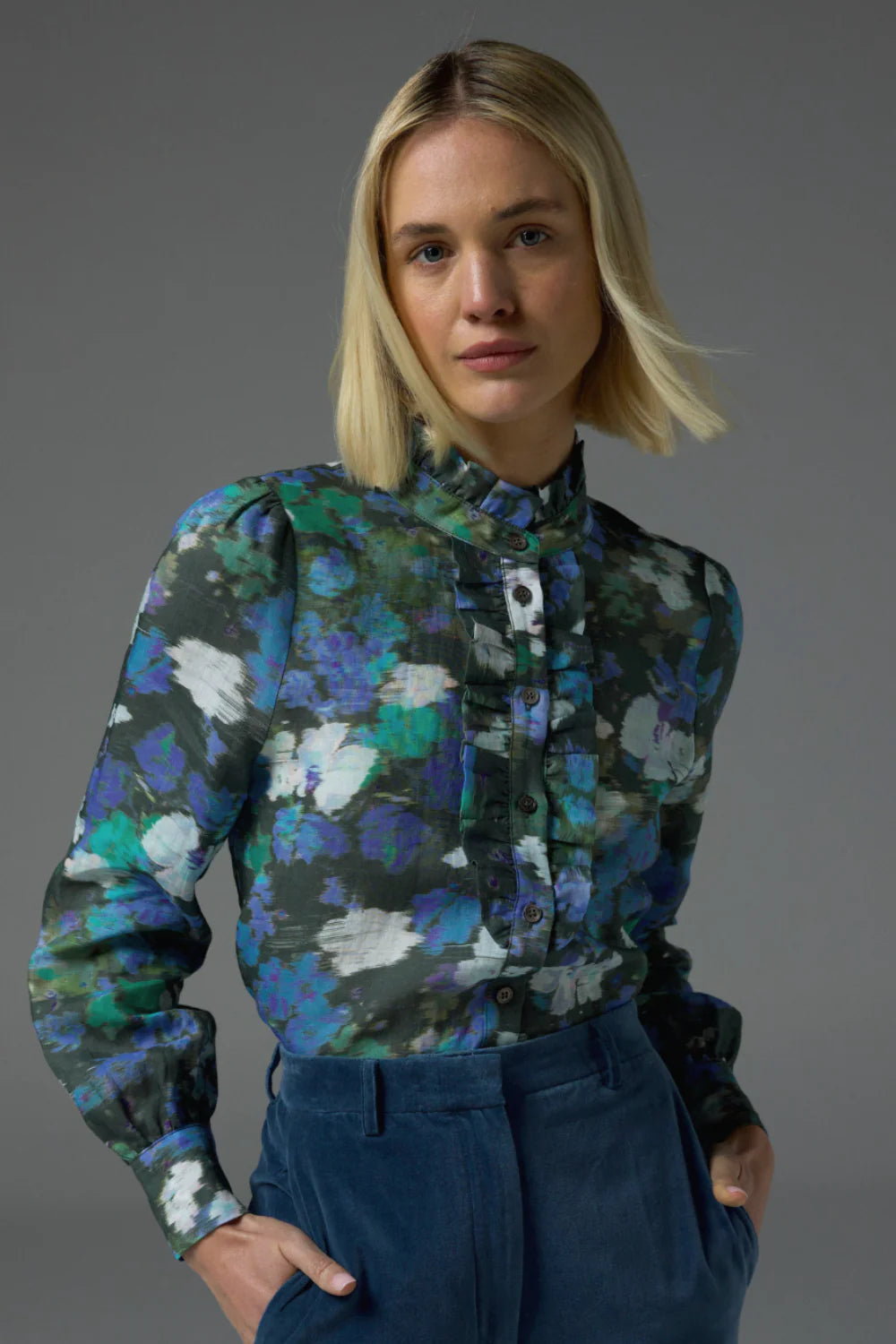 Zoe Kratzmann Dialect Top in Forest Blue Country