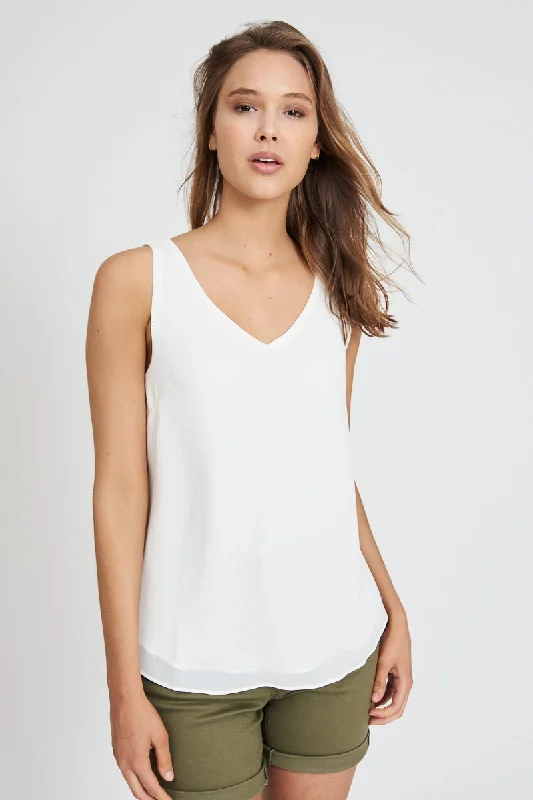 Indy Top in White Edgy Women's Punk