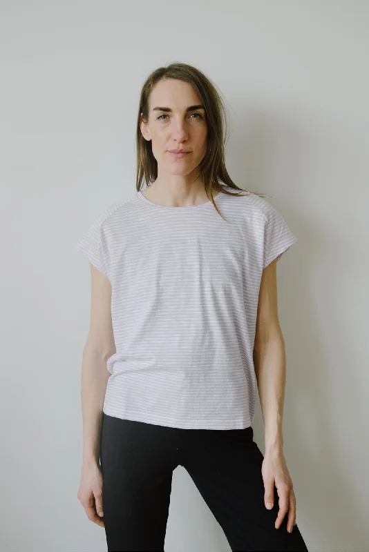 t-shirt - oneliaa striped - lilac / oatmilk Sporty Women's Tennis