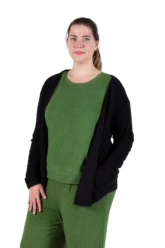 Plus Size Comfort Luxe Collection Cozy Knit Open Cardigan Sleek Women's 