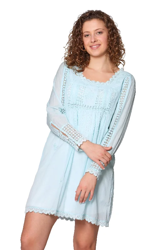 La Cera Long Sleeve Lace Yoke Top Practical Women's Quick - dry