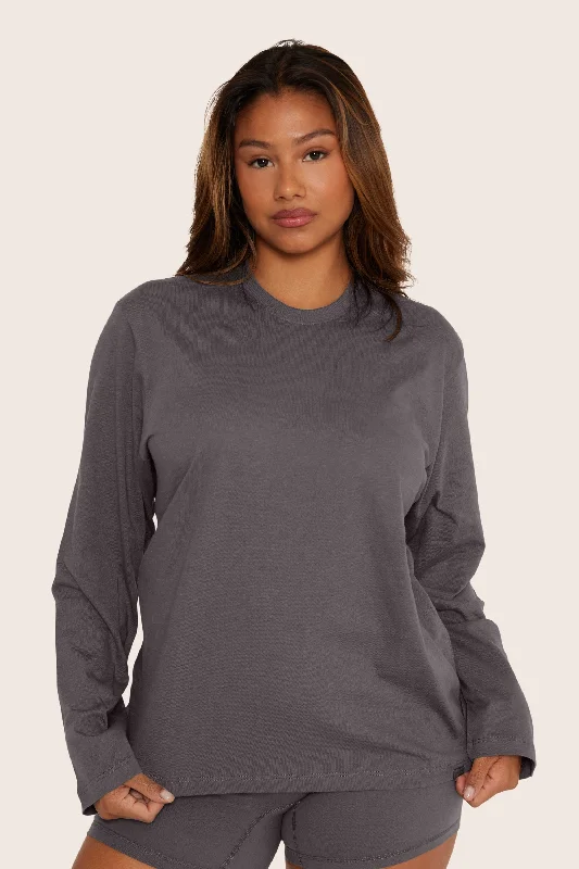 CLASSIC COTTON DAILY LONG SLEEVE - GRAPHITE Bold Women's Statement
