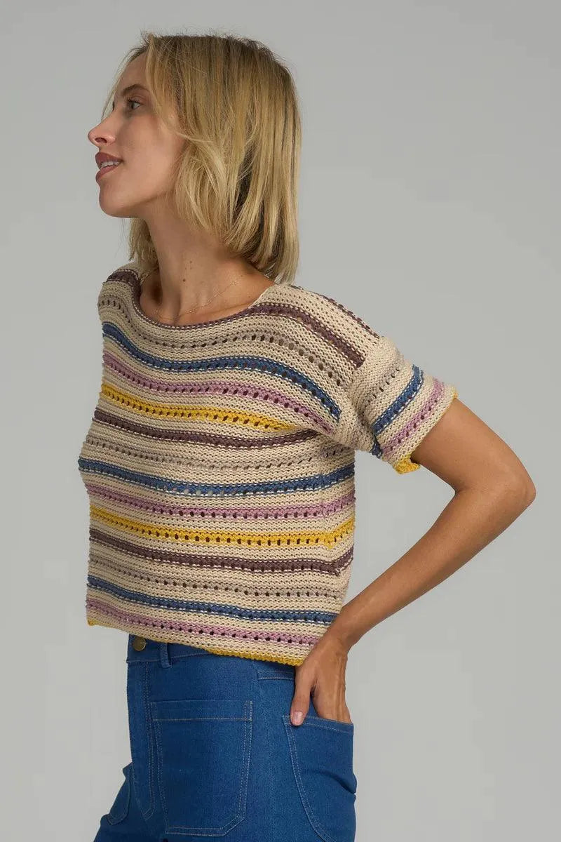 Lilya Xena Knit Top in Caribe Stripe British Gentlewoman Style