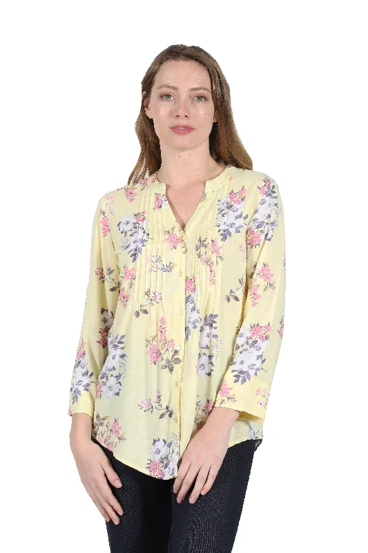 La Cera Pleat Front Rayon Tunic Bold Women's Statement