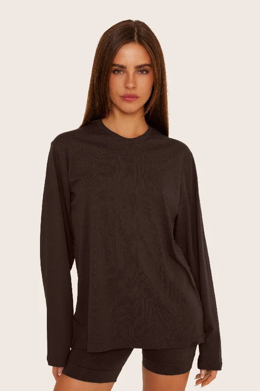 CLASSIC COTTON DAILY LONG SLEEVE - ESPRESSO Stylish Women's Tropical 