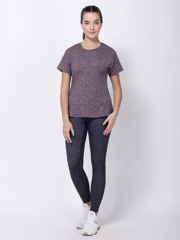 Aubergine Melange Ace tee Traditional Women's 