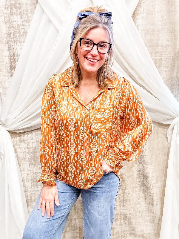 Sunset Swirl Shimmer Top British Gentlewoman Style