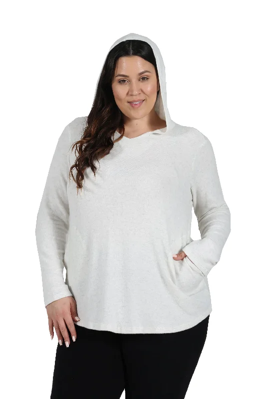 Plus Size Cozy Hooded Tee Refined Women's Classic 
