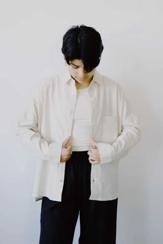 oversize shirt - tahira - off white Youthful Women's Anime - inspired
