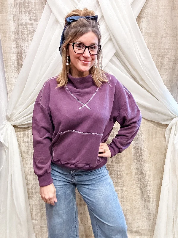 Grape Purple Pullover Bold Women's Statement