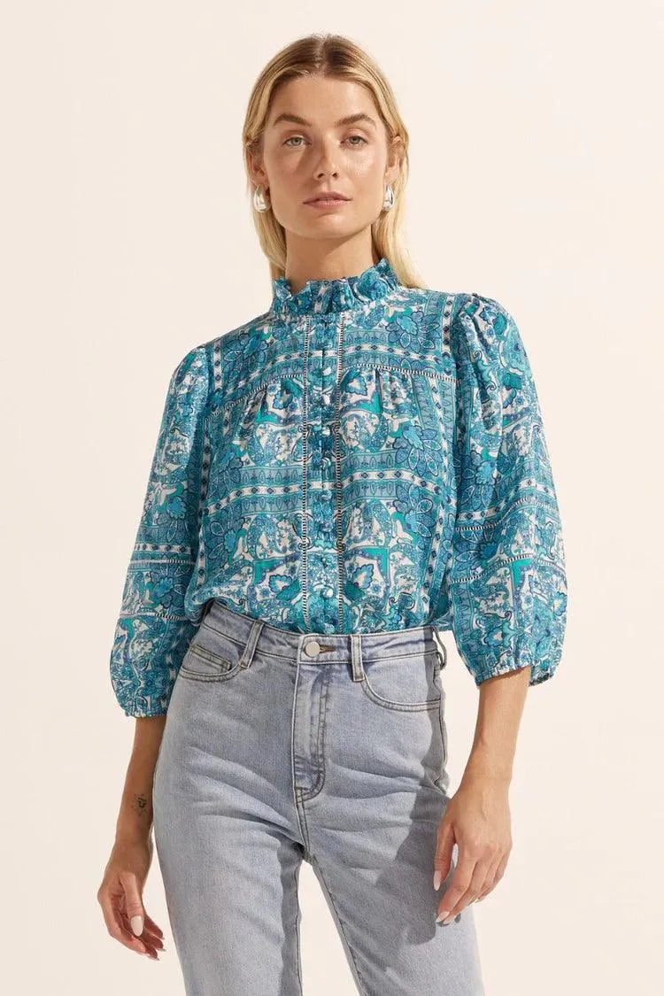 Zoe Kratzmann Wayfarer Top in Sapphire Tile Modern Women's 