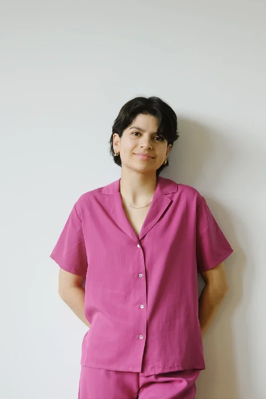 tencel shirt - orchid - fuchsia Laid - back Women's Vibe
