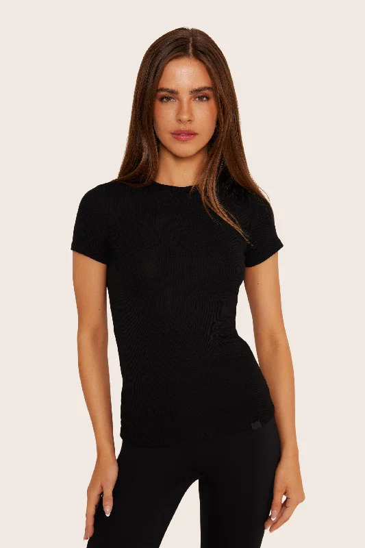 RIBBED MODAL BODY TEE - ONYX Gym