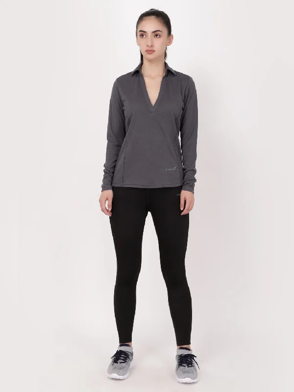 Grey Jazzy Full Sleeves Tee Tough Women's Military - inspired