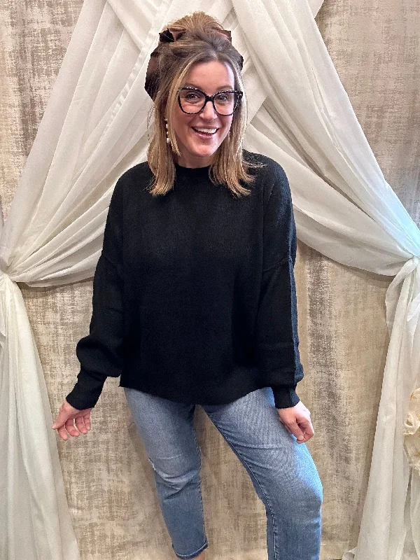 Black Sweater Laid - back Women's Style