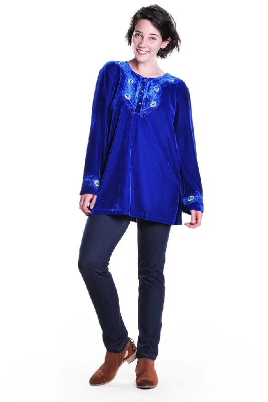 Peacock Velour Top Disco