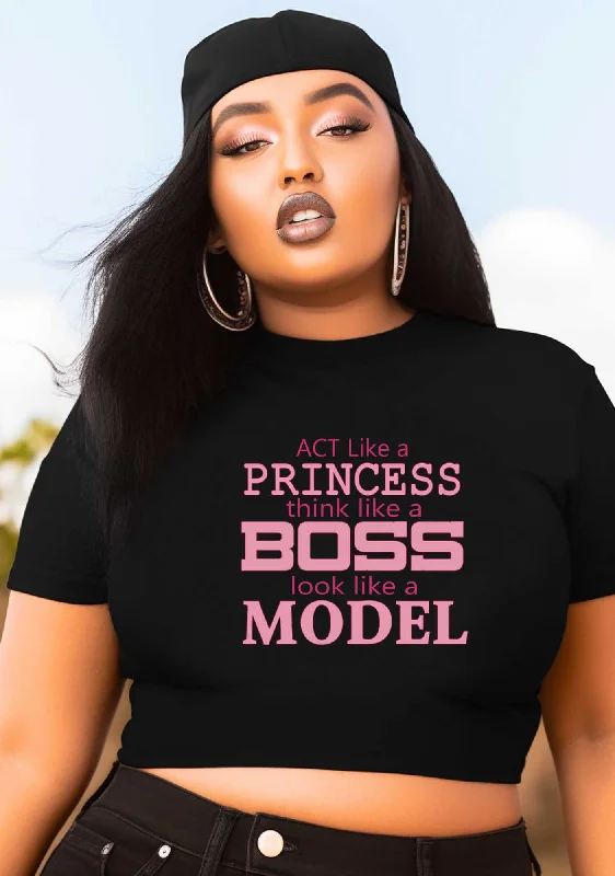 Curvy Princess Boss Model Baby Tee Traditional Women's Wool