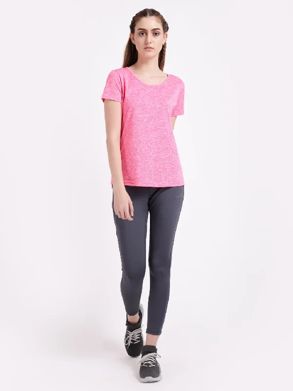 Neo Pink Twisty Back Tee Contemporary 
