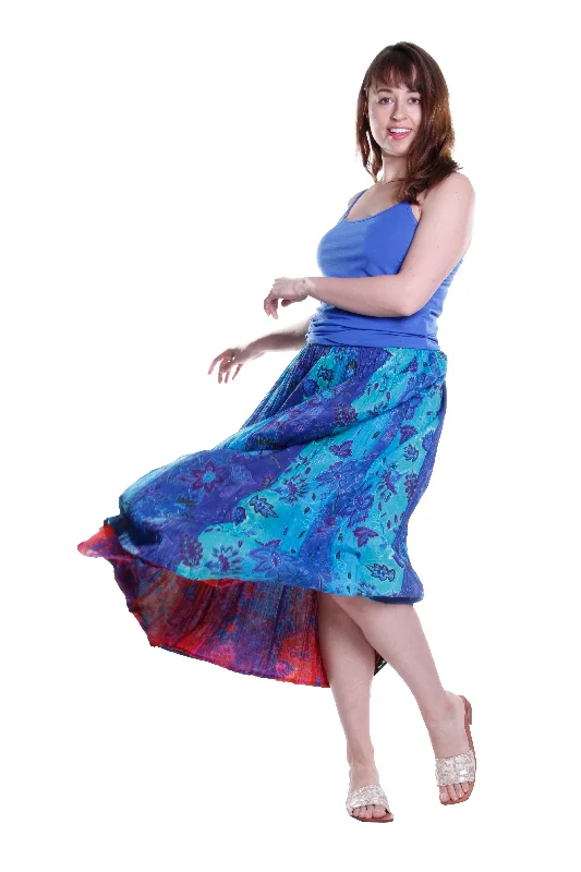 La Cera Plus Size Reversible A-line Skirt Cozy Women's Sherpa - lined
