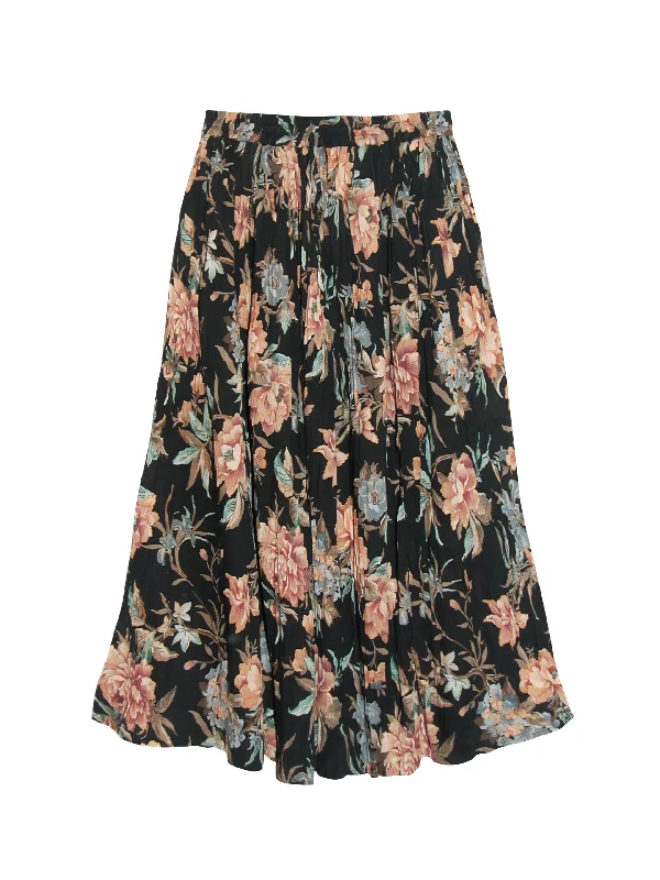 La Cera Plus Size Pleated Reversible Skirt Preppy Women's College