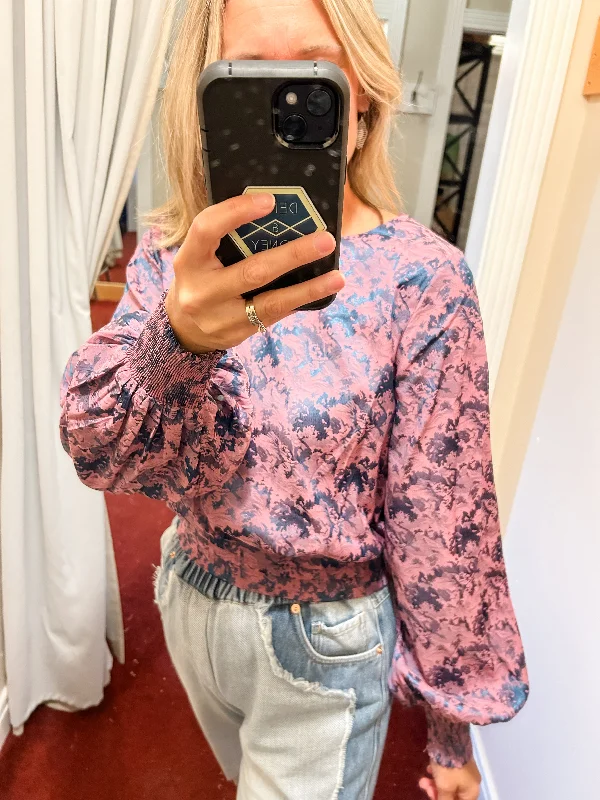 Pink and Teal Jacquard Top Dynamic Women's Moto