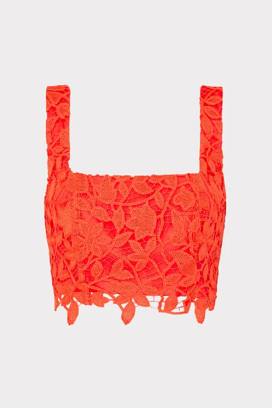 Chay Summer Floral Lace Crop Top Cozy Women's Winter